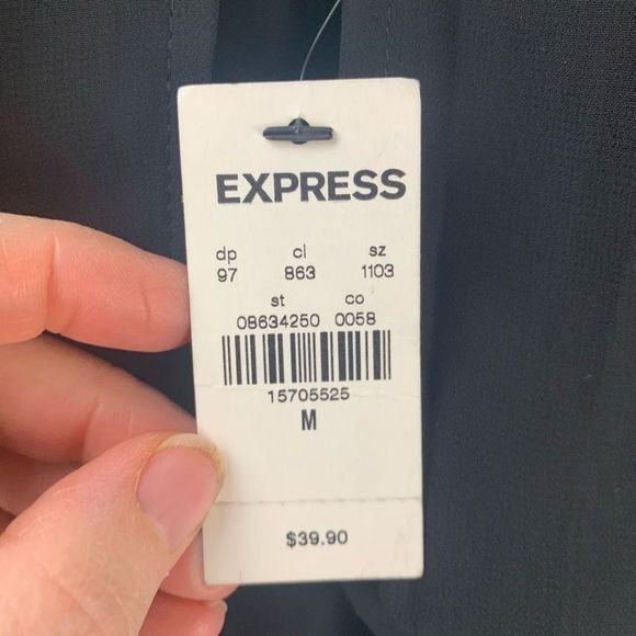 NWT Express Halter Sleeveless Black Sheer Peplum Blouse Top Size M - Picture 3 of 6